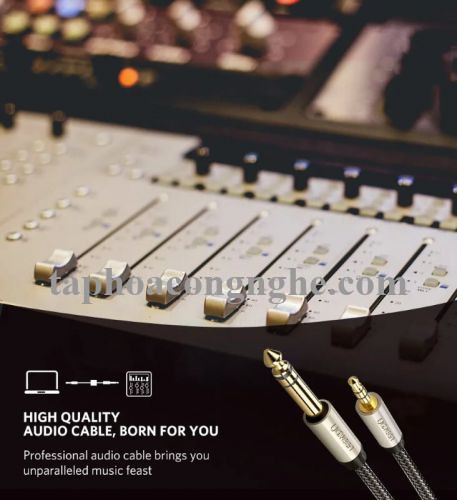 Ugreen 40805 3M màu Đen Cáp âm thanh 3.5mm sang 6.5mm cao cấp AV127 30040805